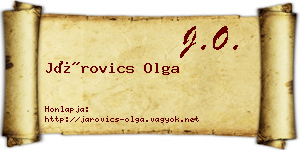 Járovics Olga névjegykártya